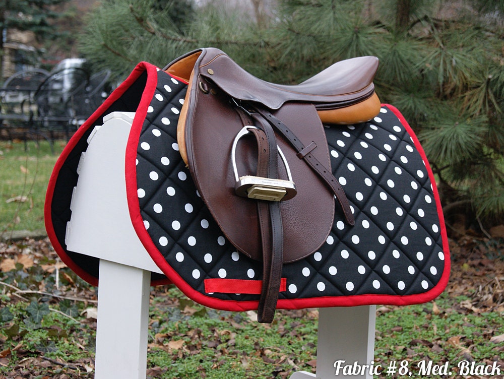 MADE TO ORDER Polka Dot Saddle Pad Many Colors
