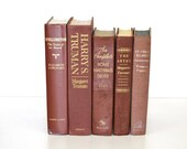Brown Book Collection Home Office Decor Vintage Book Bundle Book Decor