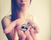 Vespa Cufflinks - Black and white classic groomsmen and groom gifts - mens wear - handmade in the USA by White Truffle