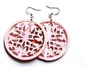 Pale Pink Round Wood Dangles