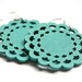 Turquoise Scalloped Wooden Flower Dangles