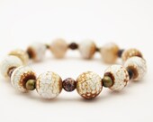 white chunky bracelet gold white gemstone bracelet agate bracelet stretch bracelet purple white and gold
