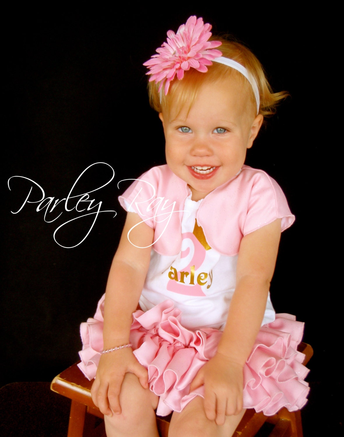 Parley Ray Girls Birthday Taffeta Ruffle Skirt and Shrug Pink all around Ruffled Baby Bloomers/ Diaper Cover / Photo Props