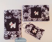 Westie Scottie Dog Gift Set: Sunglass or Phone Case, Checkbook Cover, Pocket Key Chain