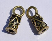 8 PCS of End Caps. Zinc Alloy, Antique Bronze Color, Lead, Cadmium and Nickel Free, cord end, findings
