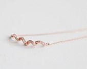 Wavy Necklace. Sterling Silver Necklace. Simple Necklace. Everyday Necklace.
