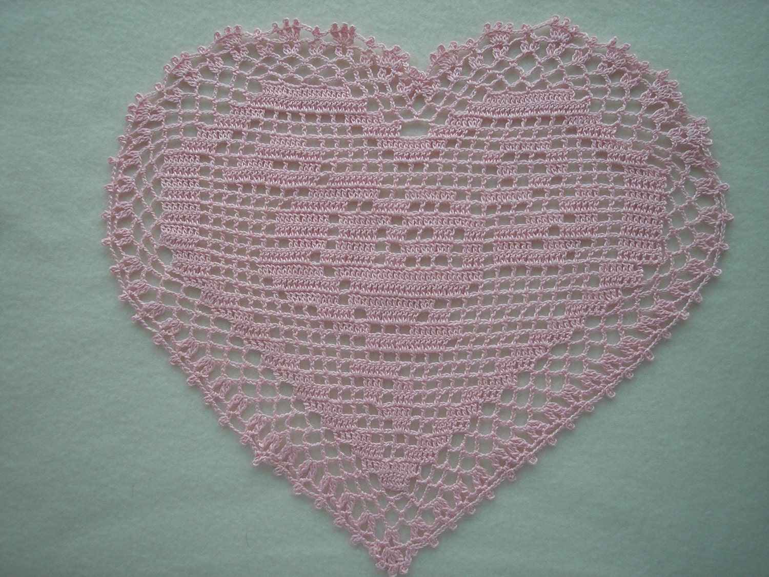 Pink Heart Doily / Centerpiece / Gift / Valentine