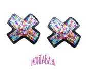 Pasties Nipple Tassels Burlesque - Pride Rainbow Suicide Girl Black X Electrical Tape