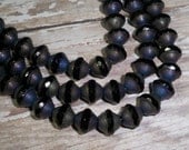Black Czech Glass Saucer 10mm Bead Jet Purple Iris Faceted Ring DROPS OF JUPITER (10)