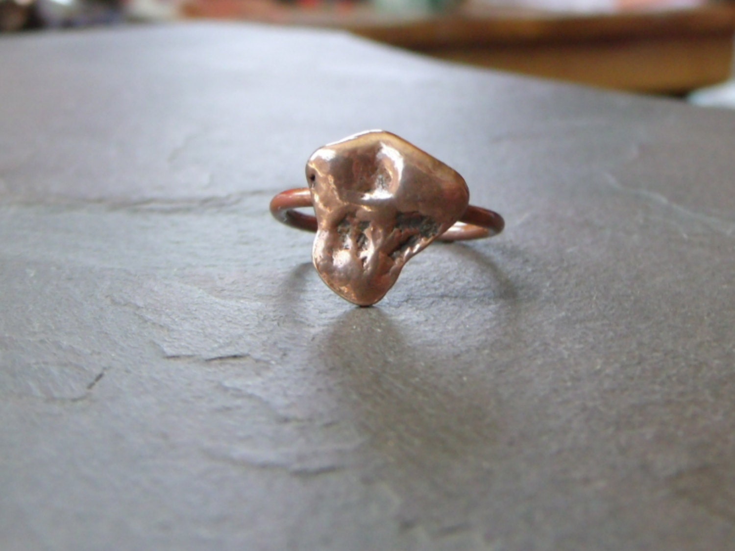 REAL Copper Nugget Ring - size 6