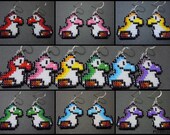 Hand Woven Seed Bead Baby Yoshi Earrings