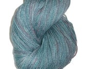 Luxury Hand Dyed Merino Wool Lace Yarn, 2-ply Blue Green Lavender "Seabed"