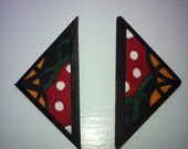 Hand Painted Triangle Post Earrings