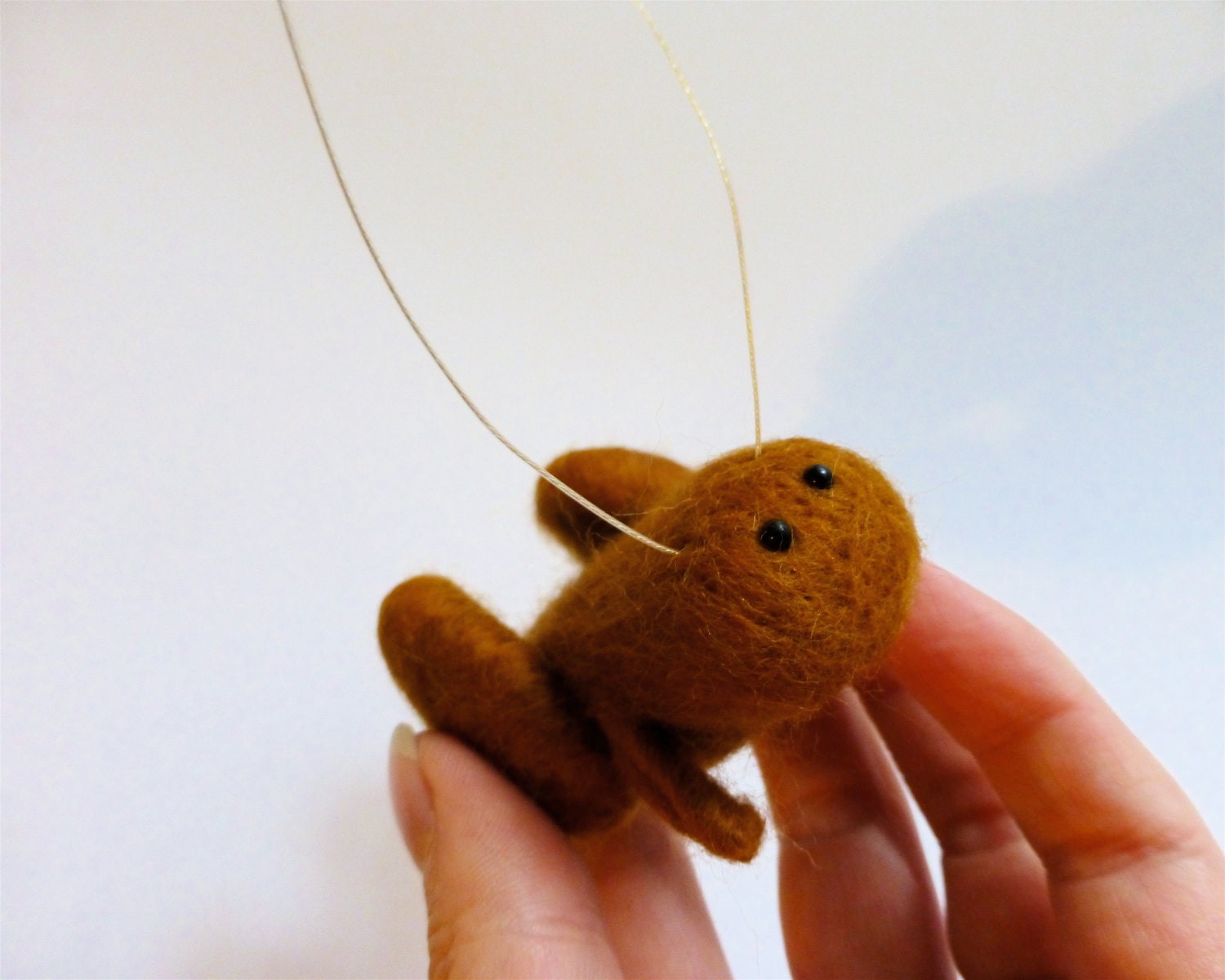 Needle Felt Cricket - Needle Felted Animal Sculpture - Cute Cricket