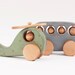 Wooden Toy set, rustic kid toys Bus and Helicopter