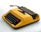 Vintage yellow manual  typewriter - Privileg 350T from Europe