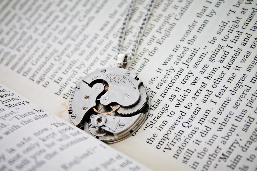 Steampunk Necklace - Antique United States Watch Company Movement 1857