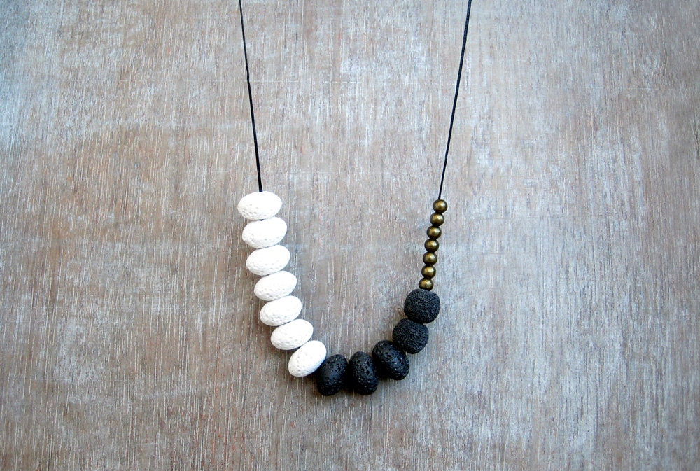 Coral Necklace / Black and White Necklace