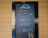 ON SALE Framed Small chalkboard wall mounted with chalk ledge