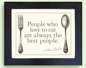 Wall Art for Kitchen Decor Cooking Julia Child Quote Vintage Art Print