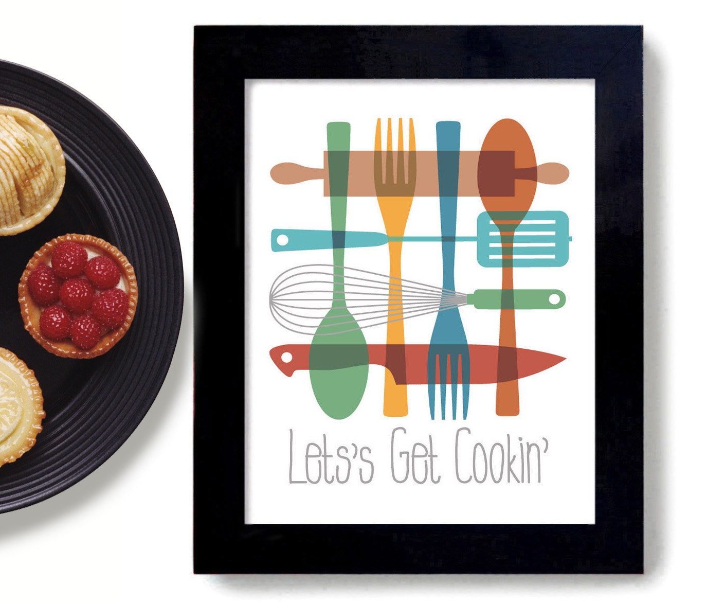 Kitchen Art Print Framed Mid Century Art Print Kitchen Decor