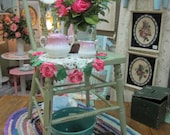 Hand Painted Shabby Chic Sage Green Chair Prairie Chic Distressed FREE Shipping