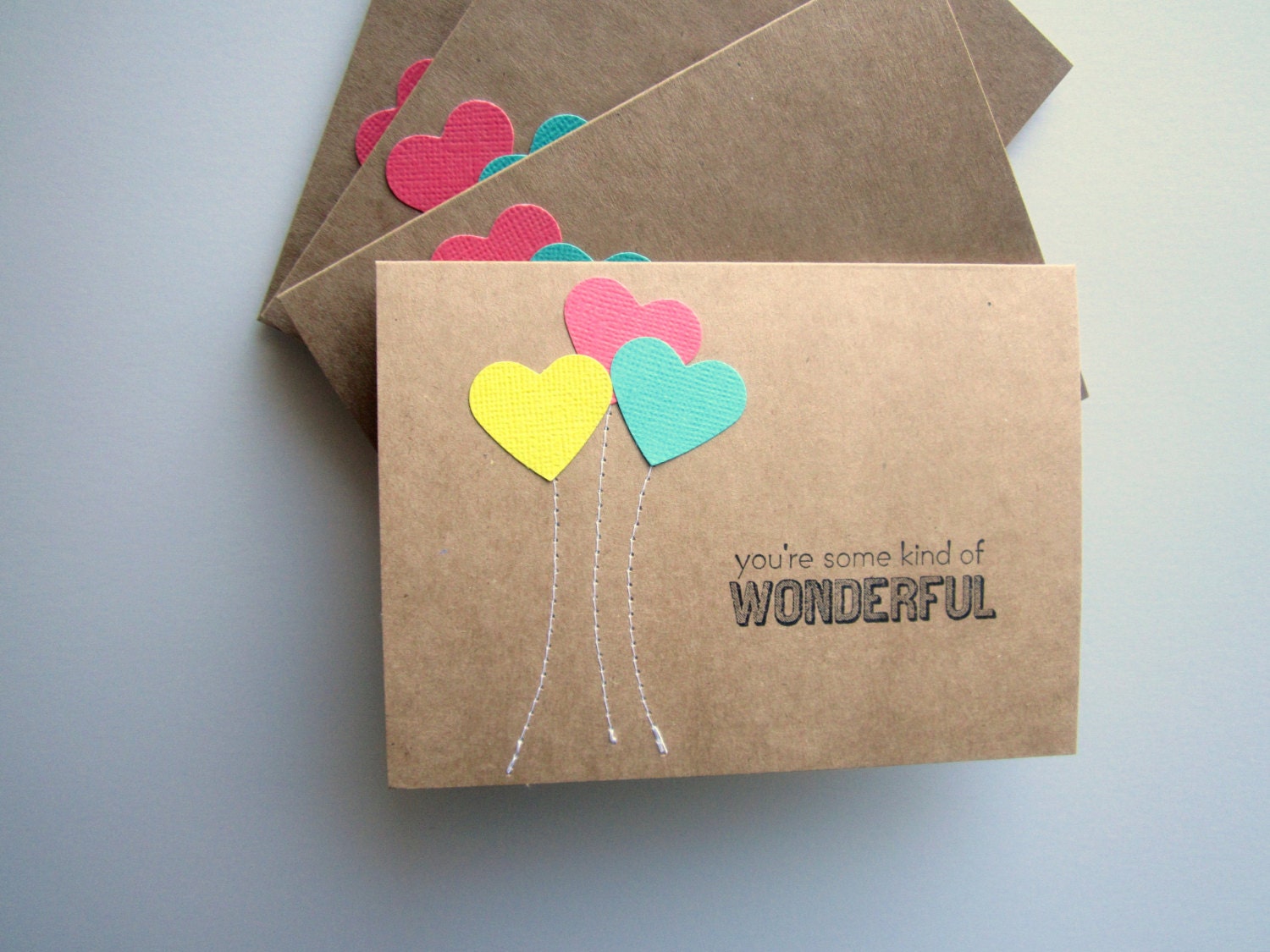 Mothers Day Cards, Balloons, Heart Balloons, Set of 4, You're Some Kind of Wonderful