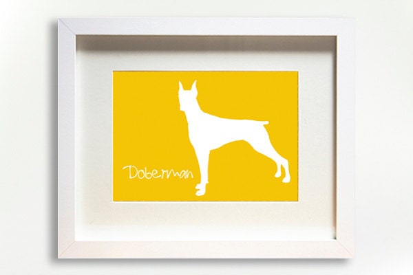 Doberman Silhouette Dog Print Modern Design