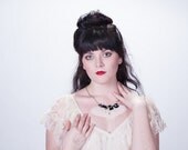 Mosaic White Feather Necklace