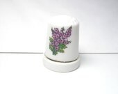 Porcelain Thimble -  violet Flower thrimble