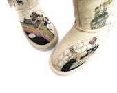 Boots Hand Painted, kids BEARPAW toddler size 13 story book frog - TheWoodsSecretGarden
