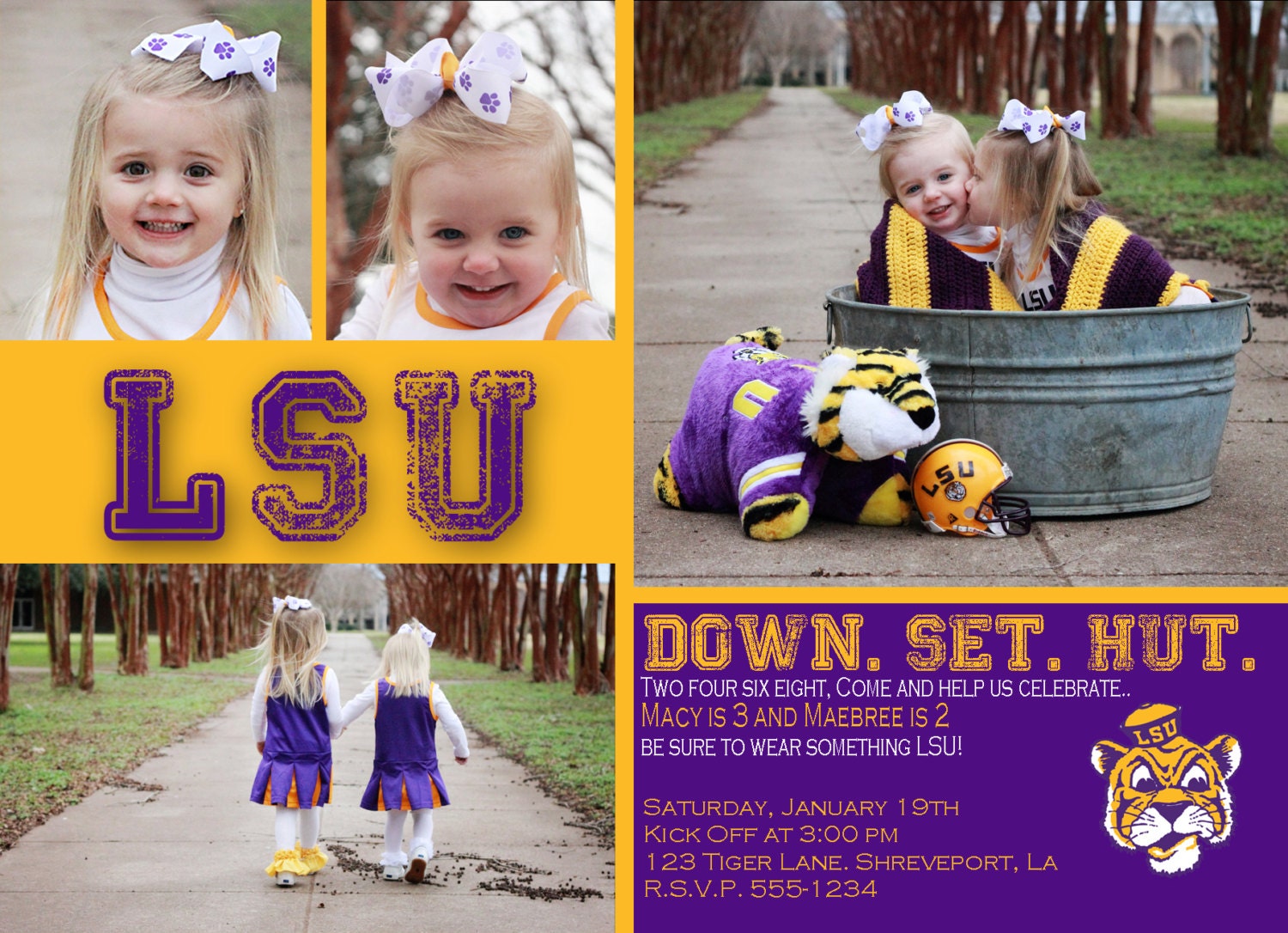 LSU Football Birthday Invitation Il_570xn