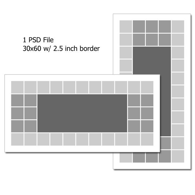 INSTANT DOWNLOAD Storyboard 30 x 60, 60 x 30, PSD file, Templates for Photographers