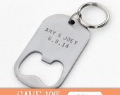 Set of 5 - GROOMSMEN GIFTS Personalized Bottle Opener Keychains