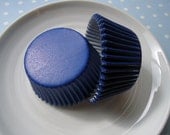 Light Navy Blue Solid Cupcake Liners - Solid Dark Blue Baking Cups (50)