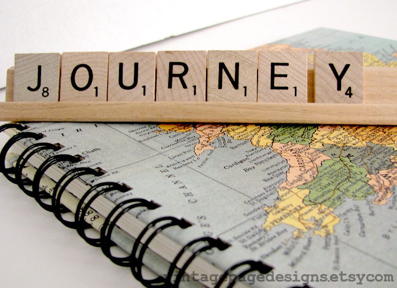 Travel Journal / Photo Album with Custom Map, 8"x8"