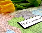 Honeymoon Journal / Photo Album with Custom Map, 5"x7"