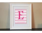 Striped Baby Nursery Name Meaning Art Girl- 8x10 Personalized Print- PRINTABLE
