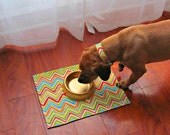Bowl Mat, Water Repellent, Black- Set of Two