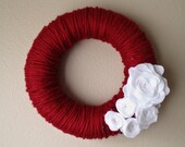 Yarn Wreath Handmade Felt Decoration- 12 inch