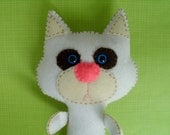Grumpy Cat Kitty Plush Stuffed Animal Softie Cute White Plush Plushie Gift Ooak Mad Soft Toy Hand-sewn