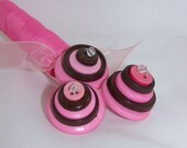 Pink and Brown Button Blossom Boutonniere or Corsage