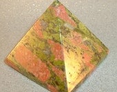 LARGE UNAKITE PYRAMID - Reiki Energized - Psychic Development - Intuitive Communication - Birthing and Rebirthing - Heart Chakra - 3724