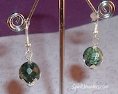 Seraphinite Earrings - Angelic Connection Faceted Spheres - Reiki Infused - Weight Loss - Diet - 1963