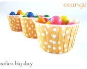 ORANGE CANDY Cups- polka dot cups-ice cream cups-nut cups-cupcake wrappers-baking cups-20 count Il_170x135