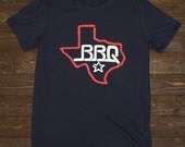 Texas BBQ - Bar-B-Q  T-Shirt - Navy Blue