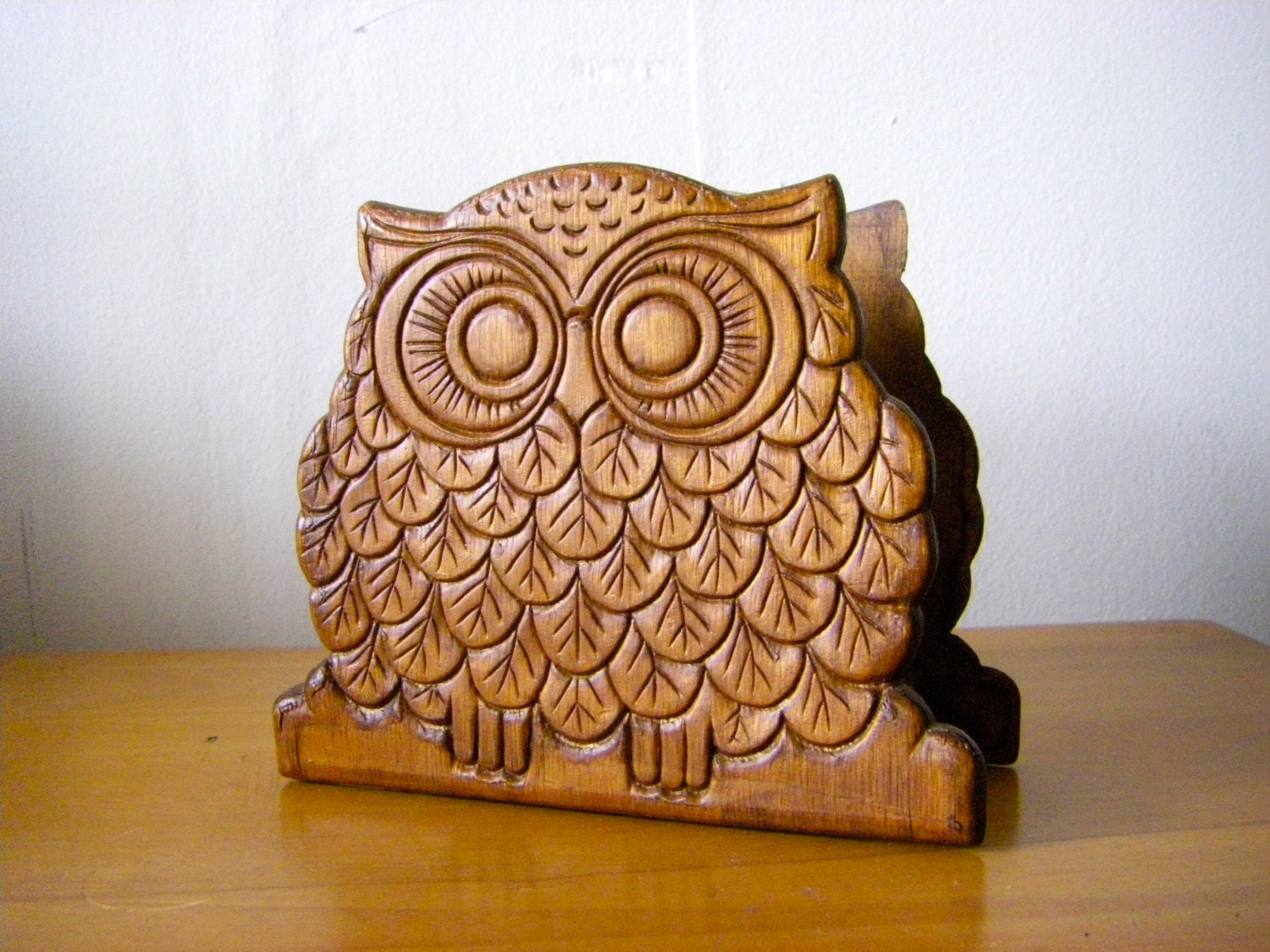 Wooden Owl Napkin/ Letter holder