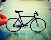 Single Bike Hand-Cut Paper Silhouette 8x10
