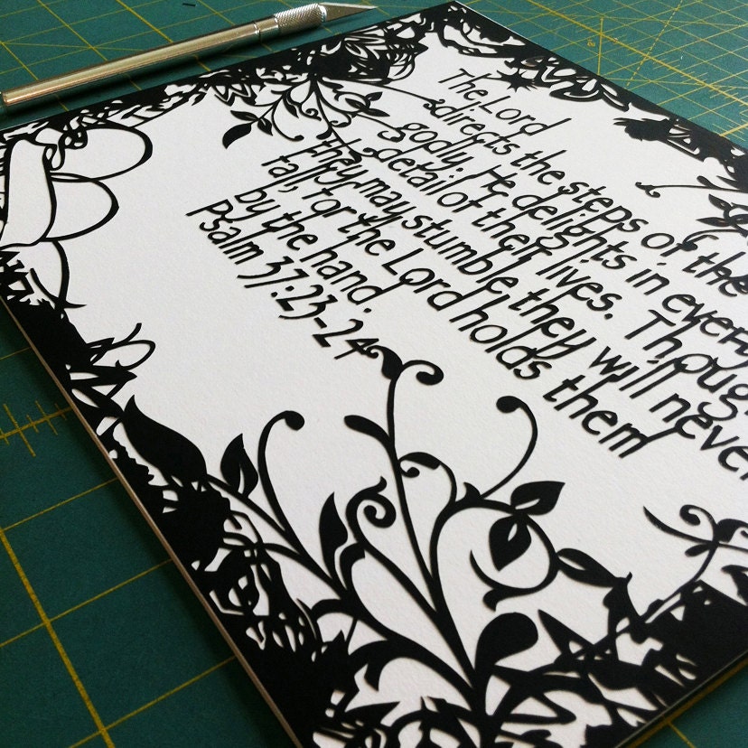 Psalm 37 - 8x10 Paper Cutting