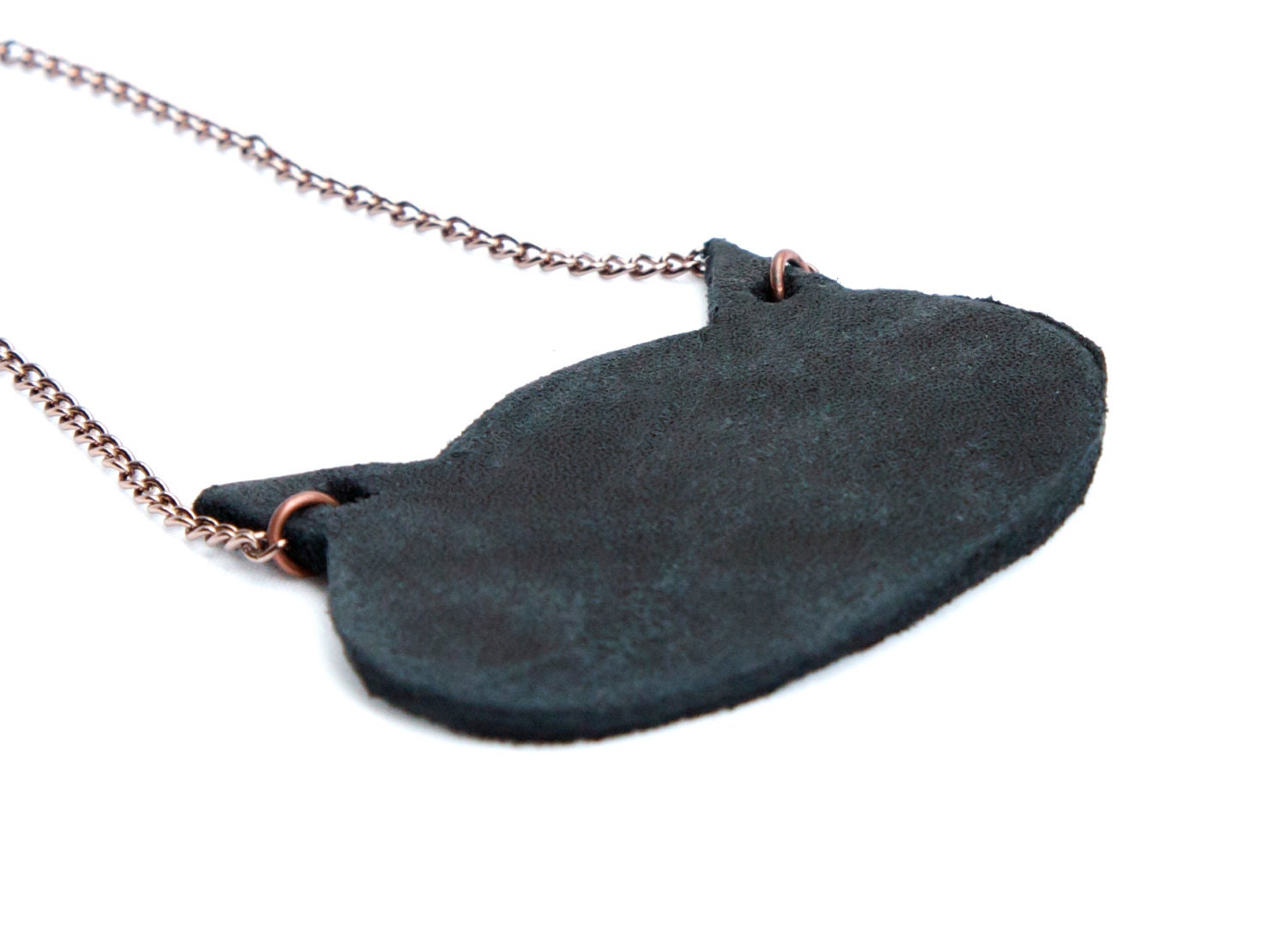 Black Leather Cat Necklace